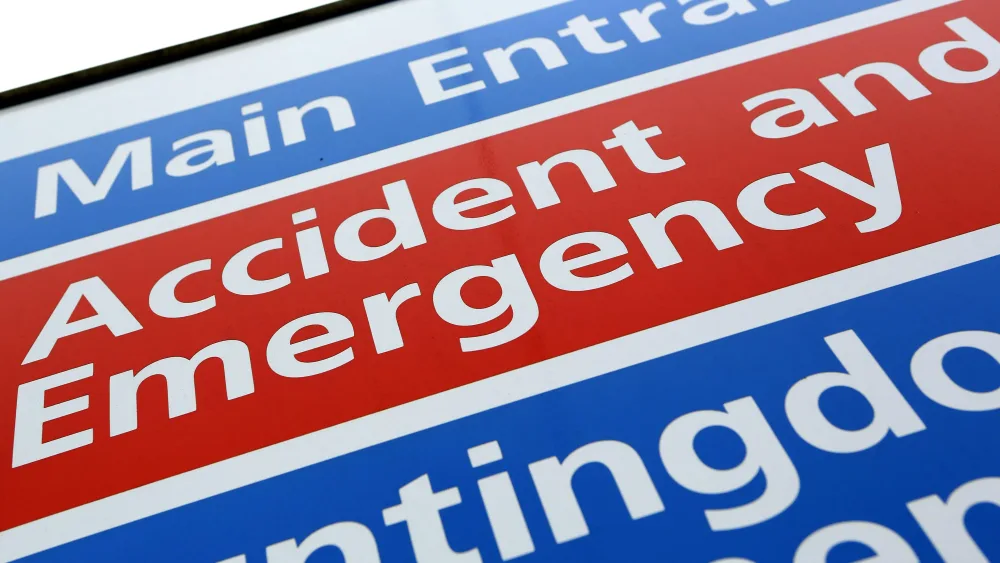 A hospital accident and emergency sign