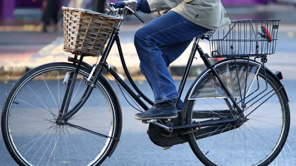 A person riding a bicycle