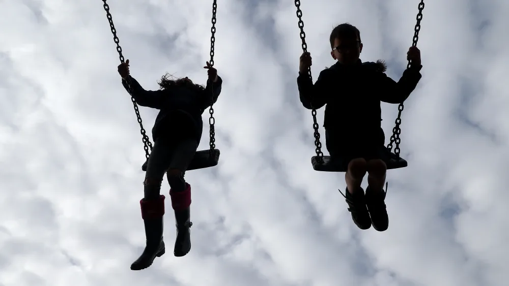 Children on swings