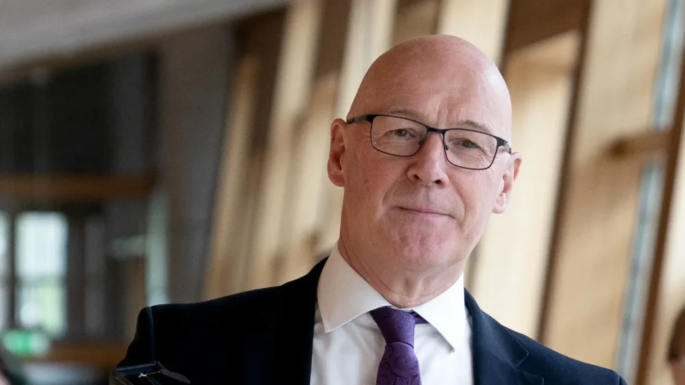 John Swinney arrives for First Minister’s Questions