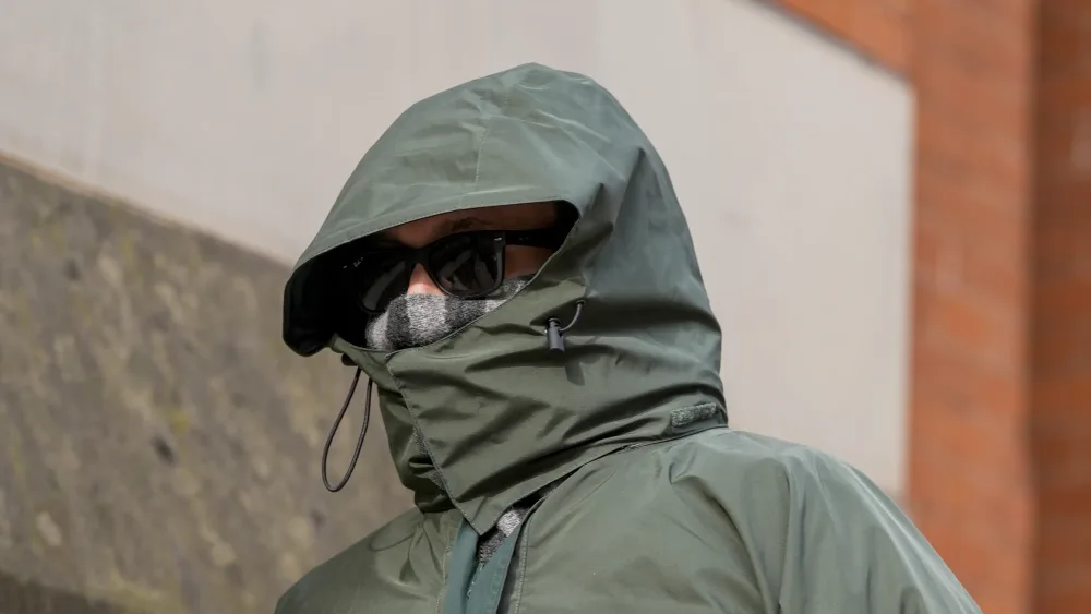 Co-defendant Jonathan Kirk arriving at Minshull Street Magistrates’ Court, Manchester