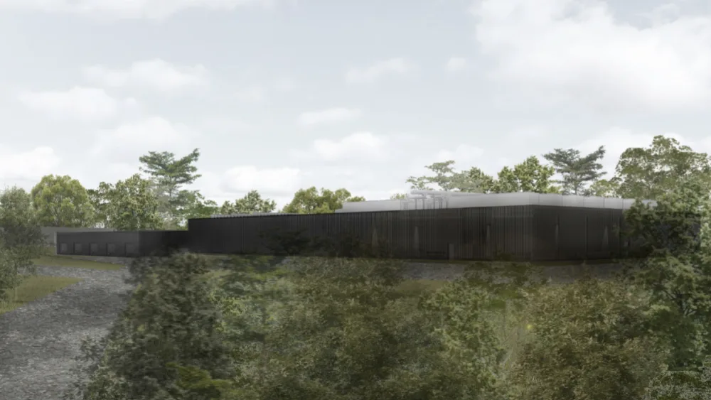 Artist's impression of a large, single-story building