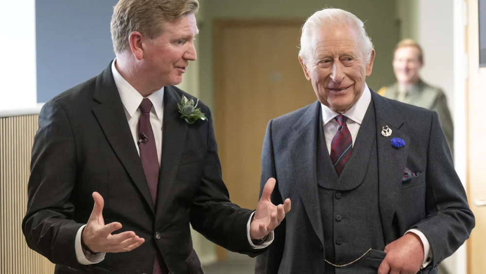 Dan McGrail talking to the King