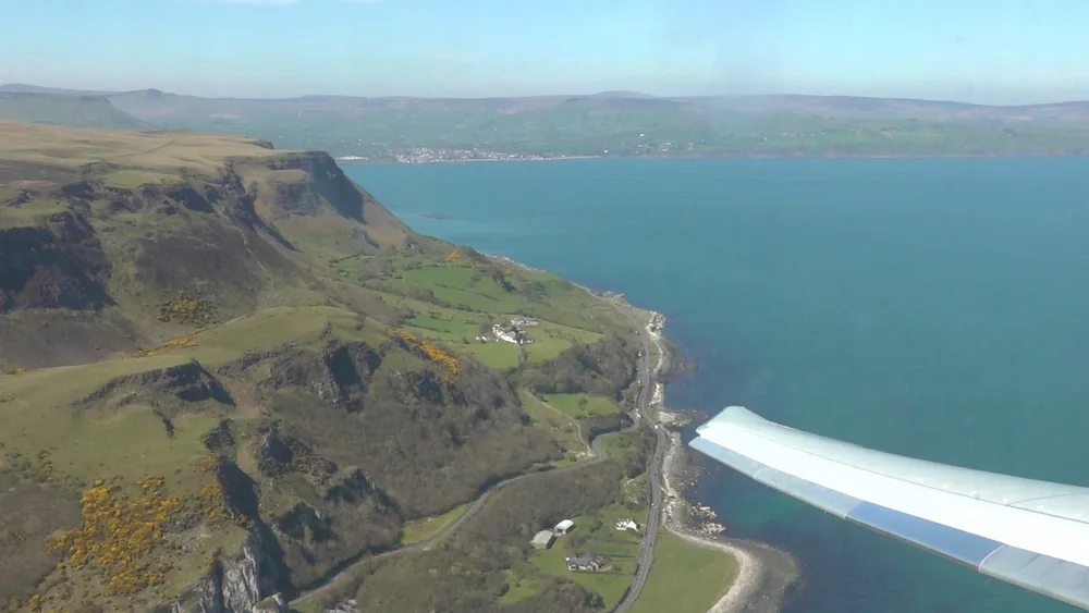 The view from the inside an RAF Poseidon aircraft over the skies of Northern Ireland 