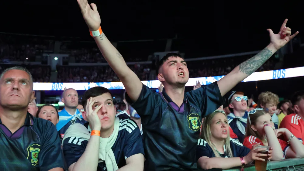 Scotland fans watching on at the OVO Hydro, Glasgow
