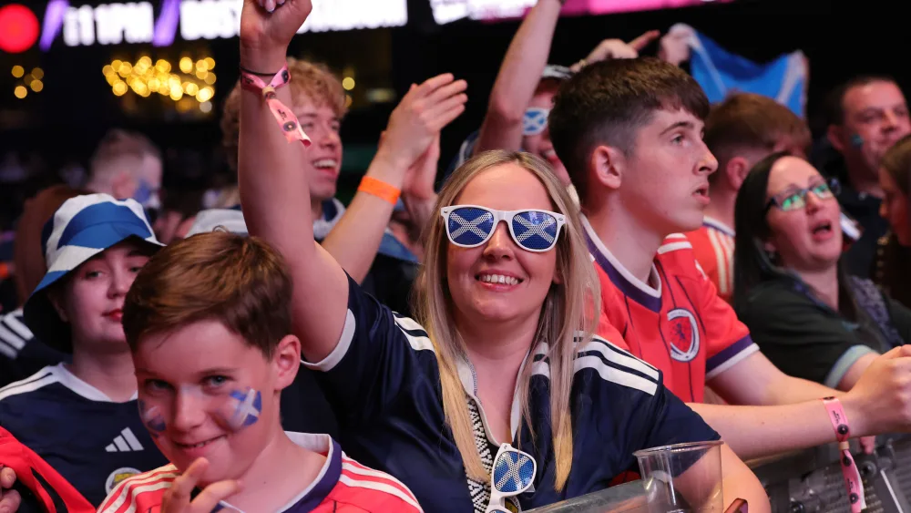 Fans watching Scotland v Morocco
