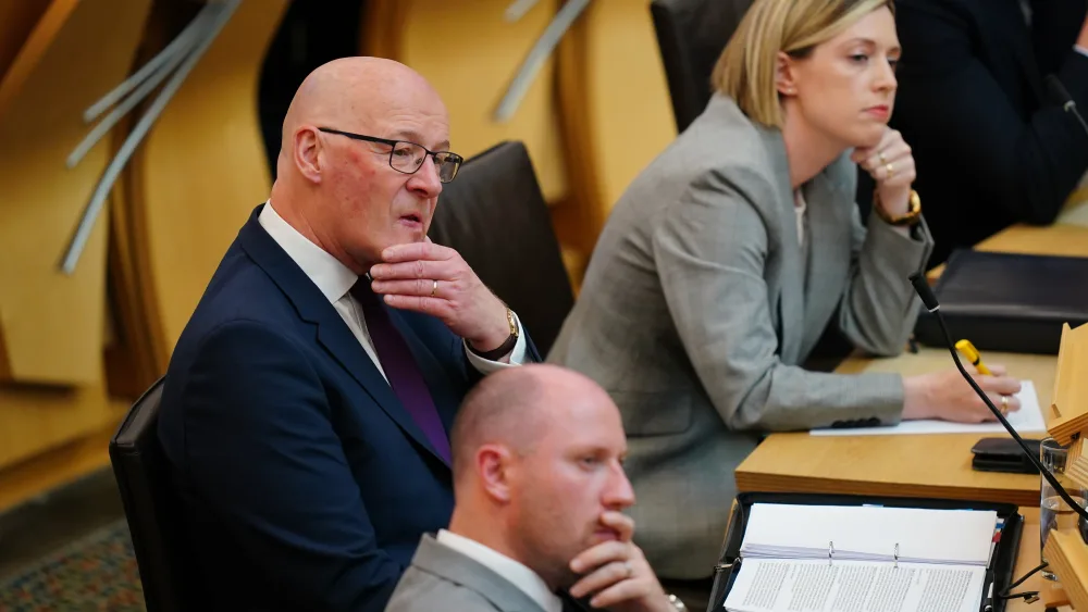 First Minister John Swinney has vowed to press Sir Keir Starmer on the issue of a second independence referendum – but Downing Street has already dismissed Tuesday’s vote for powers to be transferred. (Jane Barlow/PA)