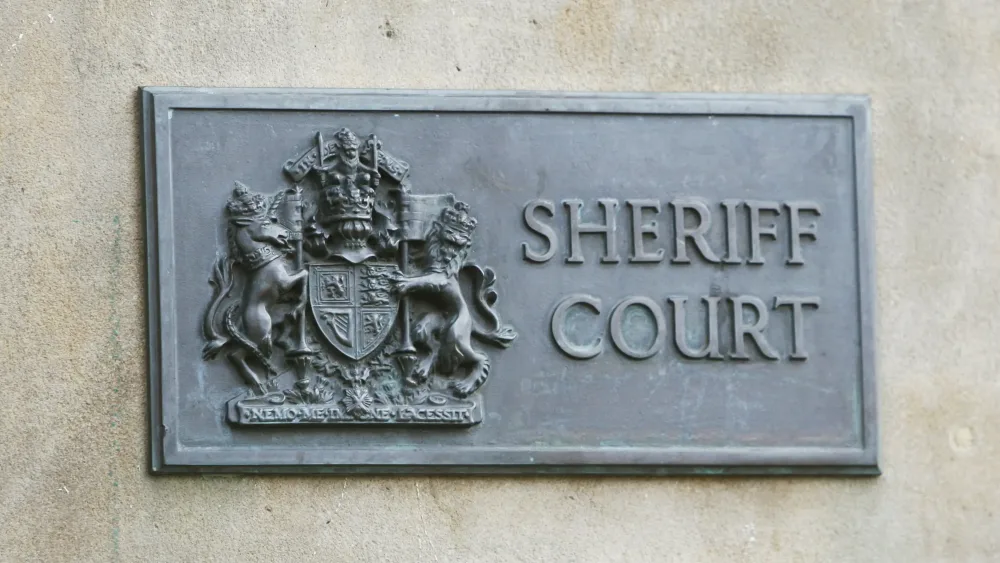 A sign for Edinburgh Sheriff Court