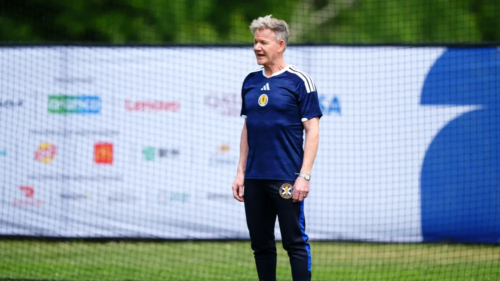 Gordon Ramsay in a Scotland shirt