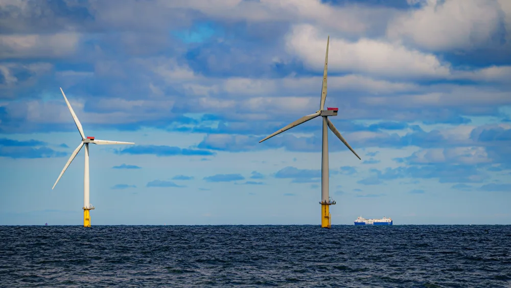 Two offshore wind turbines