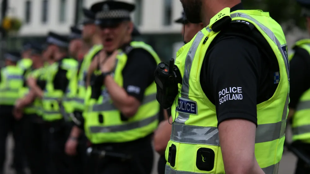 Police officers in high-vis jackets