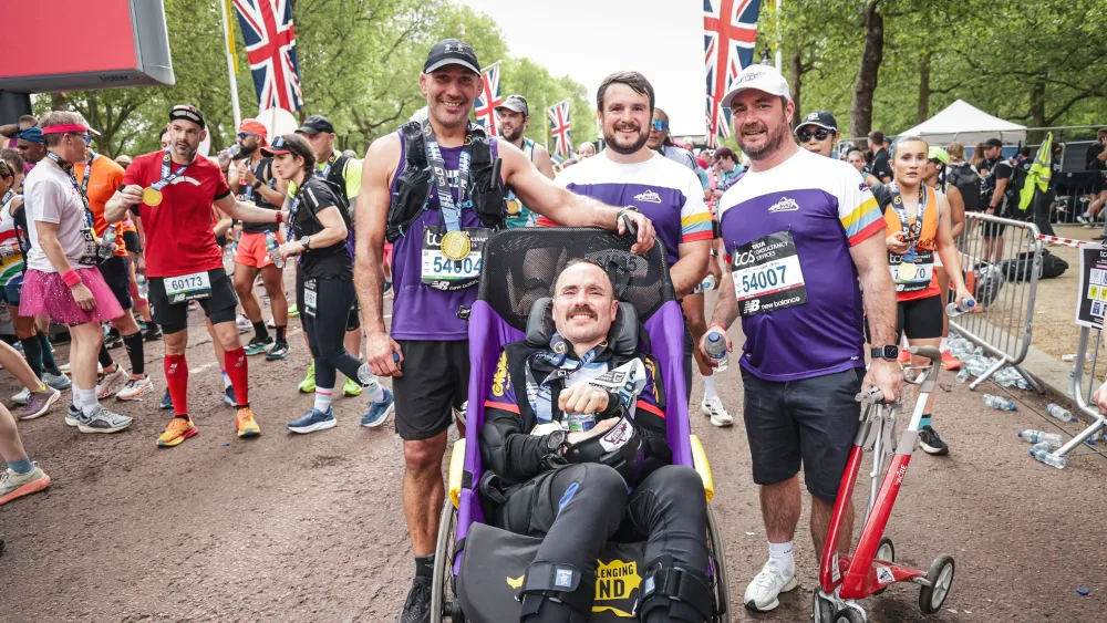 Alex Gibson MBE, founder of Challenging MND, at the TCS London Marathon.