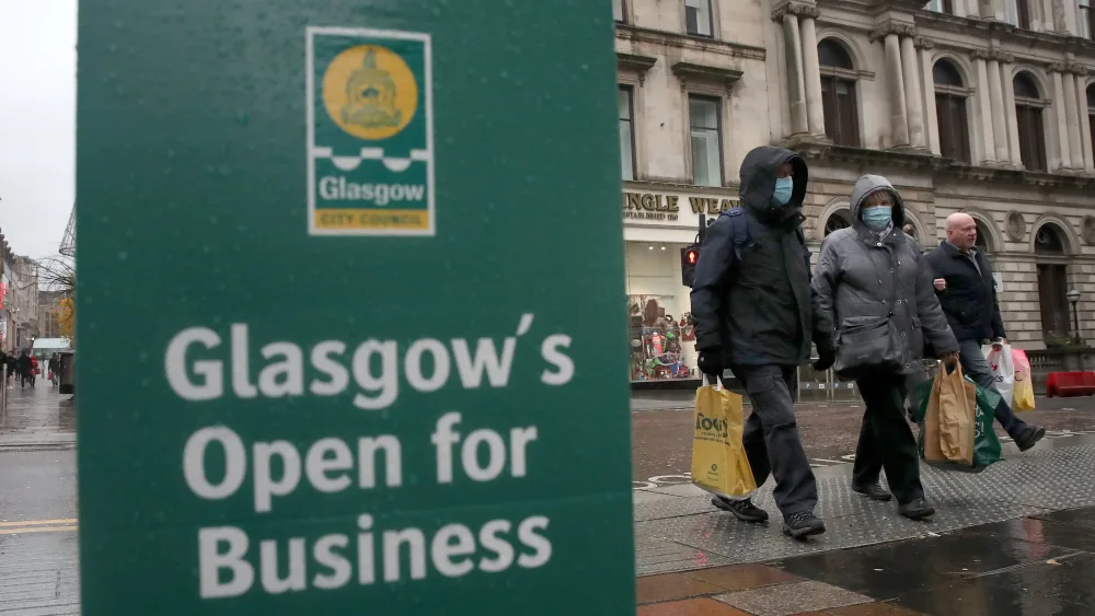 A sign in Glasgow during the coronavirus pandemic in November 2020