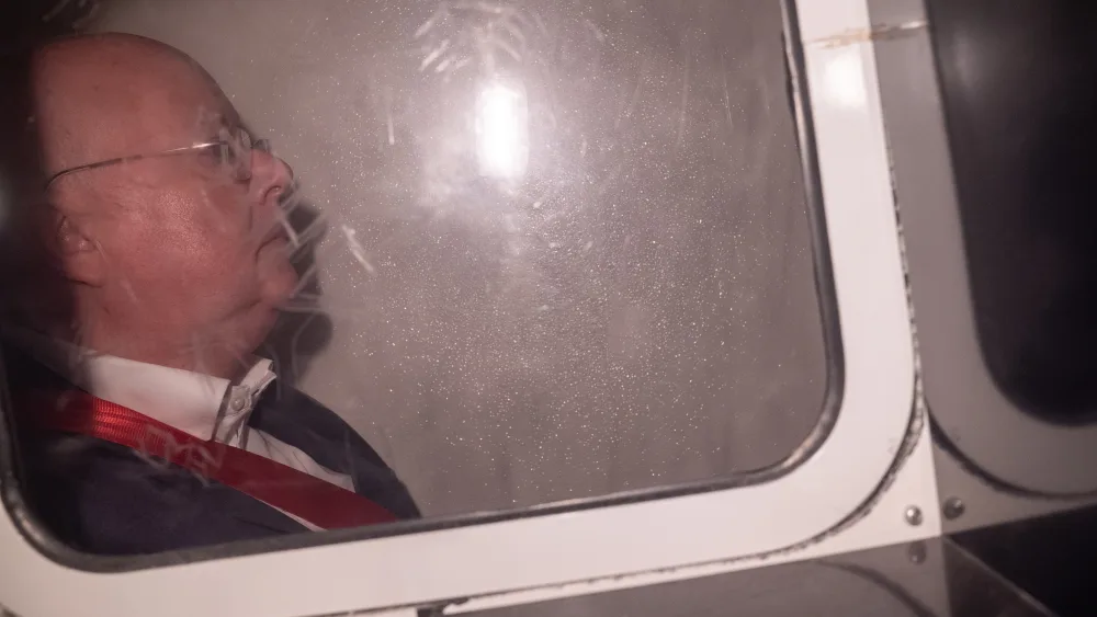 Peter Murrell in a prison van