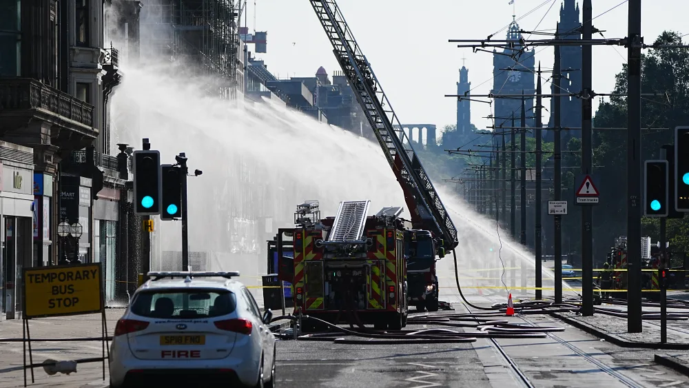 Firefighters at the scene