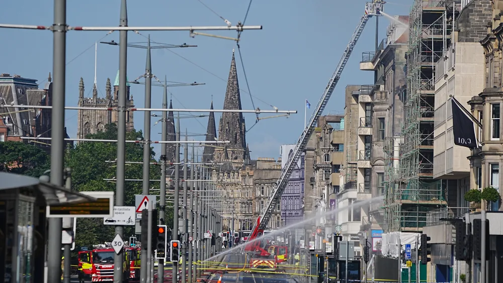 Firefighters at scene of blaze on Princes Street