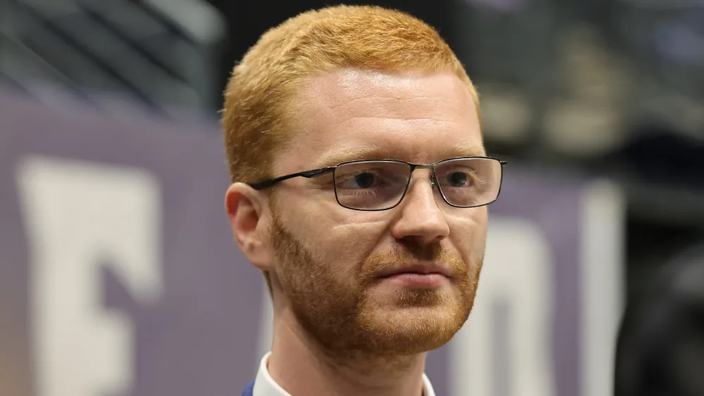 Ross Greer looking stern