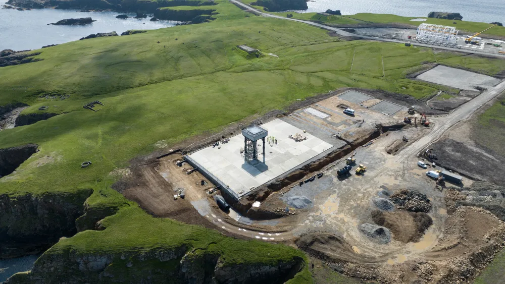 An aerial shot of SaxaVord spaceport