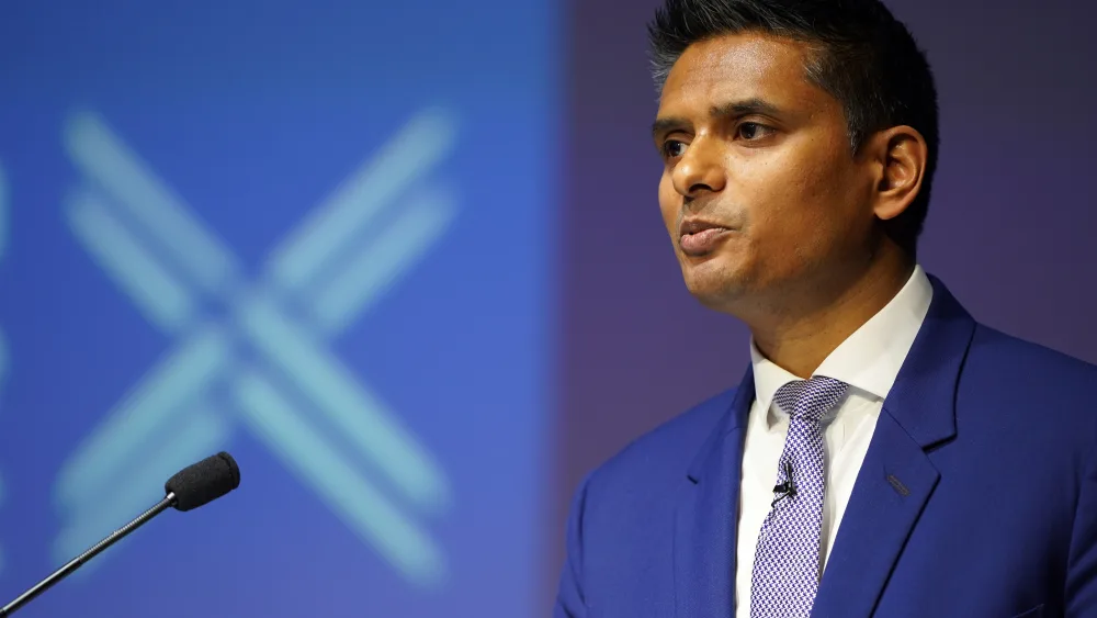 Dr Sandesh Gulhane speaks at a Scottish Conservative party conference