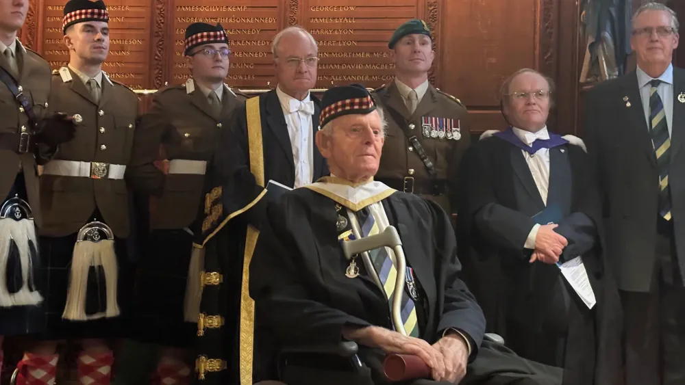 Jim Glennie receiving an honorary degree