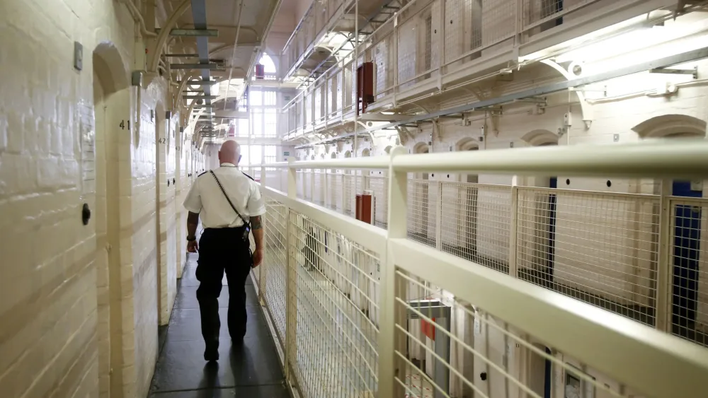 A prison guard on patrol in Barlinnie