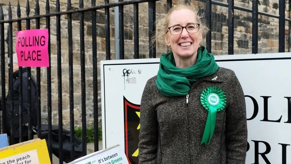 Lorna Slater smiles at the camera