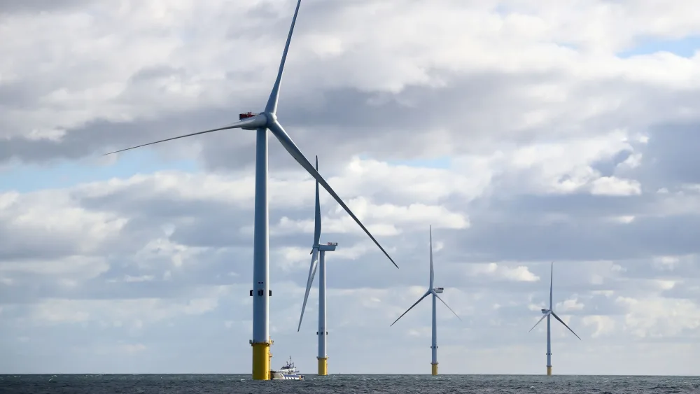 View of offshore wind turbines