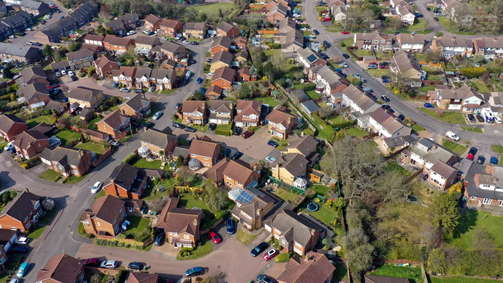 A housing estate viewed from the air