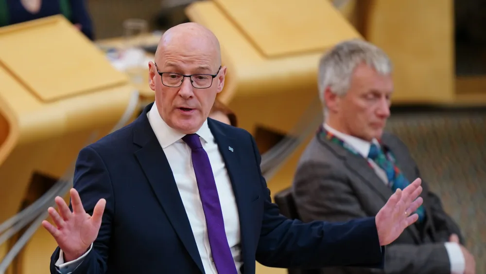 First Minister of Scotland John Swinney speaking during for the formal appointment of ministers at the Scottish Parliament