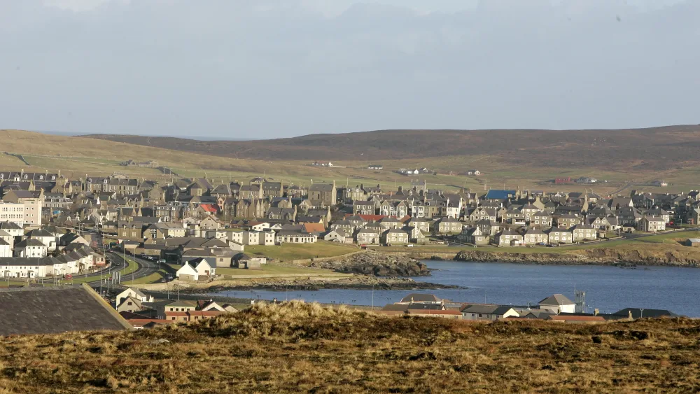 A general view of the town of Lerwick on the Shetland Islands