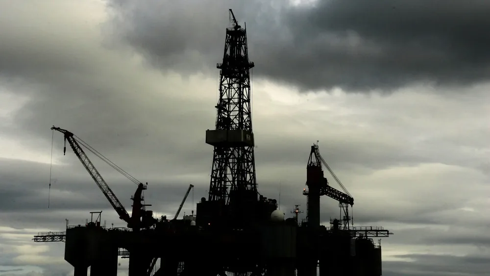 Oil rig silhouette