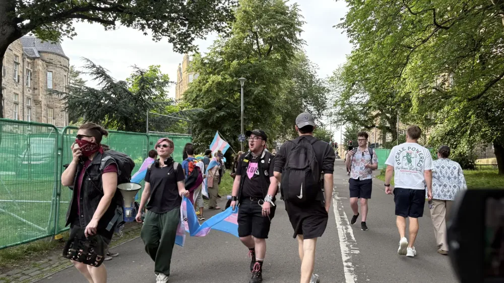 Trans-rights campaigners in Edinburgh