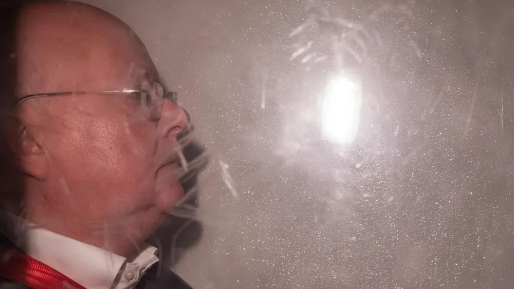 Peter Murrell in a prison van