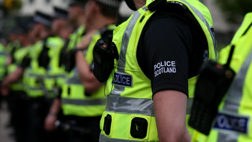 Line of Police Scotland officers